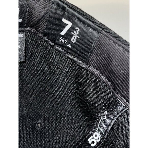 New Era MLB NY Yankees 59Fifty Black Rose Embroidered Fitted Hat Sz 7 3/8 - Picture 10 of 10